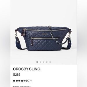 MZ Wallace Crosby Crossbody Sling bag in color dawn/white NWT